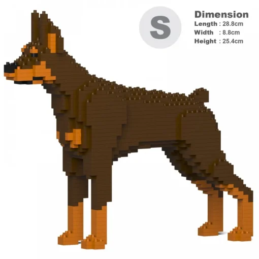 Jekca Games-- Doberman Pinscher 01S-M02 - Lego - Sculpture - Construction - 4D - Brick Animals - Toys - Avvenice
