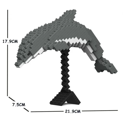 Jekca Games-- Dolphin 02S - Lego - Sculpture - Construction - 4D - Brick Animals - Toys - Avvenice