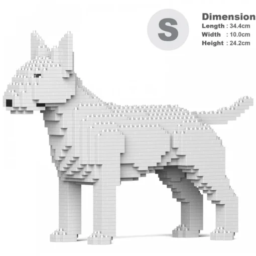 Jekca Games-- English Bull Terrier 01S-M03 - Lego - Sculpture - Construction - 4D - Brick Animals - Toys - Avvenice