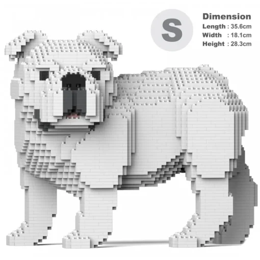 Jekca Games-- English Bulldog 4-in-1 Pack 01S-M02 - Lego - Sculpture - Construction - 4D - Brick Animals - Toys - Avvenice