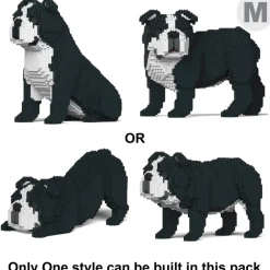 Jekca Games-- English Bulldog 4-in-1 Pack 01-M04 - Big - Lego - Sculpture - Construction - 4D - Brick Animals - Toys - Avvenice