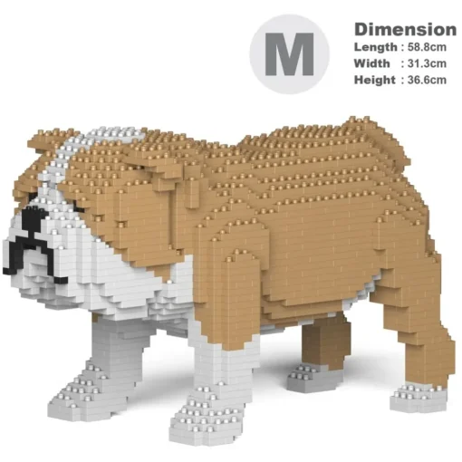 Jekca Games-- English Bulldog 01-M03 - Big - Lego - Sculpture - Construction - 4D - Brick Animals - Toys - Avvenice