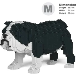 Jekca Games-- English Bulldog 01-M04 - Big - Lego - Sculpture - Construction - 4D - Brick Animals - Toys - Avvenice