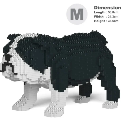 Jekca Games-- English Bulldog 01-M04 - Big - Lego - Sculpture - Construction - 4D - Brick Animals - Toys - Avvenice