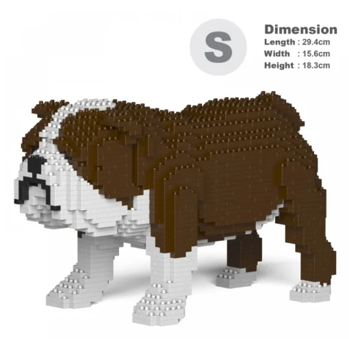 Jekca Games-- English Bulldog 01S-M01 - Lego - Sculpture - Construction - 4D - Brick Animals - Toys - Avvenice