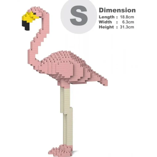 Jekca Games-- Flamingo 01S-M02 - Lego - Sculpture - Construction - 4D - Brick Animals - Toys - Avvenice