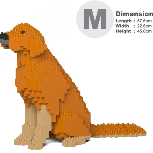 Jekca Games-- Golden Retriever 03-M02 - Big - Lego - Sculpture - Construction - 4D - Brick Animals - Toys - Avvenice