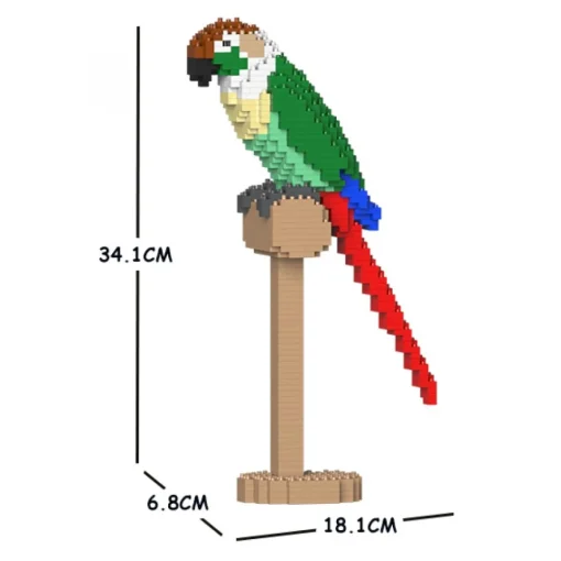 Jekca Games-- Green Cheek Conure 01S-M01 - Lego - Sculpture - Construction - 4D - Brick Animals - Toys - Avvenice