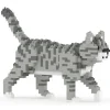 Jekca Games-- Grey Tabby Cat Mini 01 - Big - Lego - Sculpture - Construction - 4D - Brick Animals - Toys - Avvenice