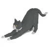 Jekca Games-- Grey Tuxedo Cat 04S - Lego - Sculpture - Construction - 4D - Brick Animals - Toys - Avvenice
