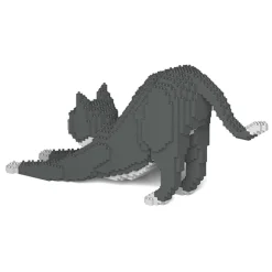 Jekca Games-- Grey Tuxedo Cat 04S - Lego - Sculpture - Construction - 4D - Brick Animals - Toys - Avvenice