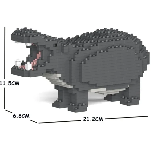 Jekca Games-- Hippo 01S - Lego - Sculpture - Construction - 4D - Brick Animals - Toys - Avvenice