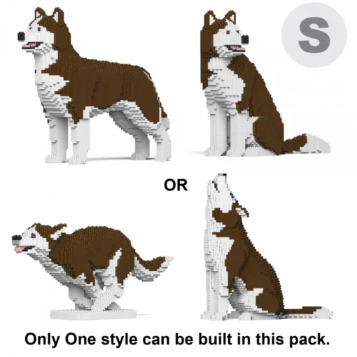 Jekca Games-- Husky 4-in-1 Pack 01S-M03 - Lego - Sculpture - Construction - 4D - Brick Animals - Toys - Avvenice