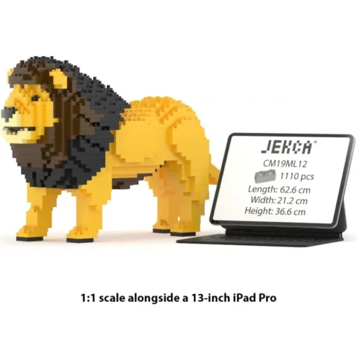 Jekca Games-- Lion 01 - Big - Lego - Sculpture - Construction - 4D - Brick Animals - Toys - Avvenice
