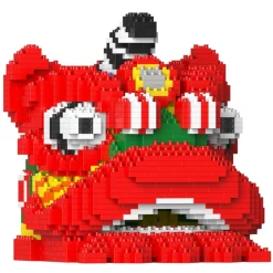 Jekca Games-- Lion Dance Head 01 - Lego - Sculpture - Construction - 4D - Brick Animals - Toys - Avvenice