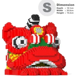 Jekca Games-- Lion Dance Head 01 - Lego - Sculpture - Construction - 4D - Brick Animals - Toys - Avvenice