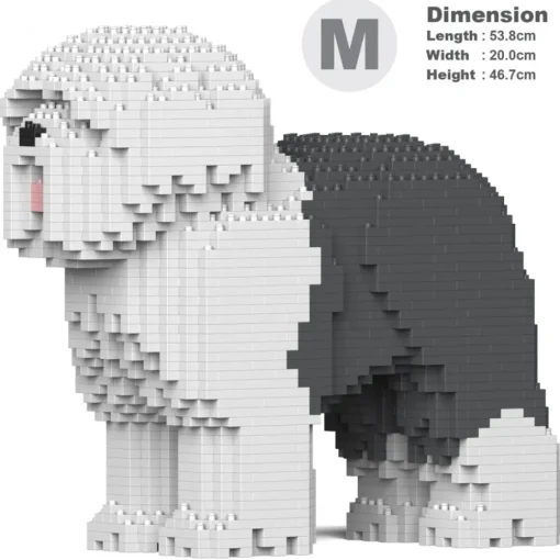Jekca Games-- Old English Sheepdog 01-M02 - Big - Lego - Sculpture - Construction - 4D - Brick Animals - Toys - Avvenice
