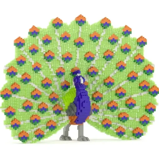 Jekca Games-- Peacock 01 - Big - Lego - Sculpture - Construction - 4D - Brick Animals - Toys - Avvenice