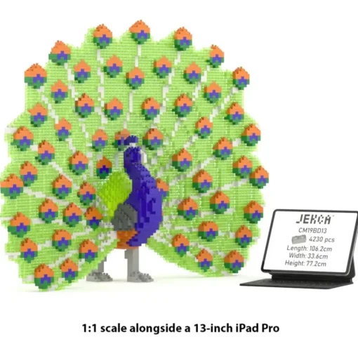 Jekca Games-- Peacock 01 - Big - Lego - Sculpture - Construction - 4D - Brick Animals - Toys - Avvenice