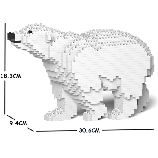 Jekca Games-- Polar Bear 01S - Lego - Sculpture - Construction - 4D - Brick Animals - Toys - Avvenice
