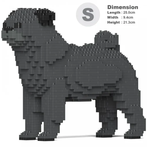 Jekca Games-- Pug 01S-M04 - Lego - Sculpture - Construction - 4D - Brick Animals - Toys - Avvenice