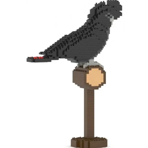Jekca Games-- Red-tailed Black Cockatoo 01S - Lego - Sculpture - Construction - 4D - Brick Animals - Toys - Avvenice