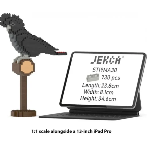 Jekca Games-- Red-tailed Black Cockatoo 01S - Lego - Sculpture - Construction - 4D - Brick Animals - Toys - Avvenice