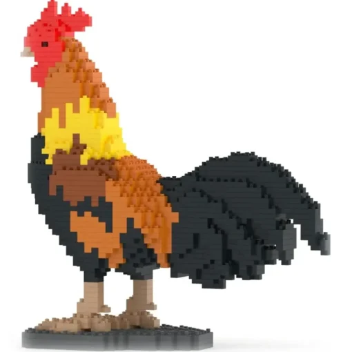 Jekca Games-- Rooster 01 - Big - Lego - Sculpture - Construction - 4D - Brick Animals - Toys - Avvenice