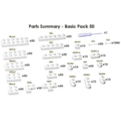 Jekca Games-- Sculptor Basic Pack 50 - White - Lego - Sculpture - Construction - 4D - Brick Animals - Toys - Avvenice