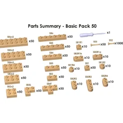 Jekca Games-- Sculptor Basic Pack 50 - Light Brown - Lego - Sculpture - Construction - 4D - Brick Animals - Toys - Avvenice