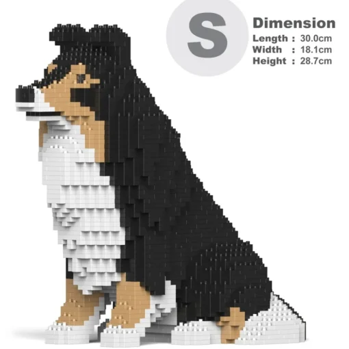 Jekca Games-- Shetland Sheepdog 03-M02 - Lego - Sculpture - Construction - 4D - Brick Animals - Toys - Avvenice