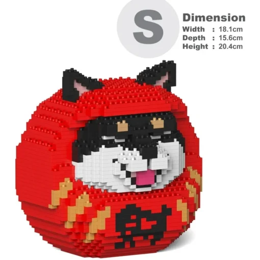Jekca Games-- Shiba Daruma Doll 01-M03 - Lego - Sculpture - Construction - 4D - Brick Animals - Toys - Avvenice