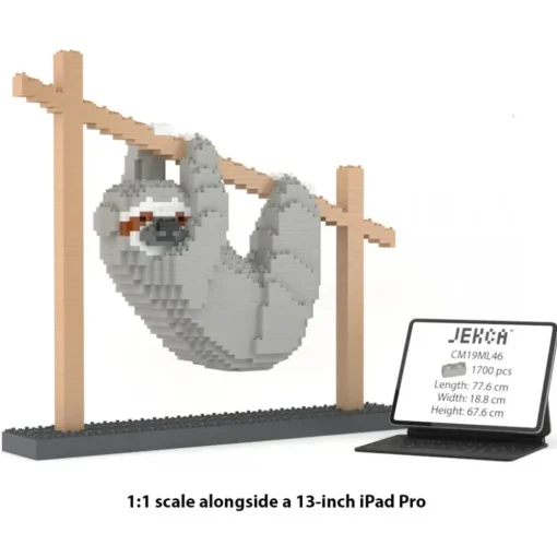 Jekca Games-- Sloth 01 - Big - Lego - Sculpture - Construction - 4D - Brick Animals - Toys - Avvenice