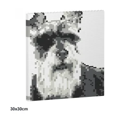 Jekca Games-- Standard Schnauzer Brick Painting 01S - Lego - Sculpture - Construction - 4D - Brick Animals - Toys - Avvenice