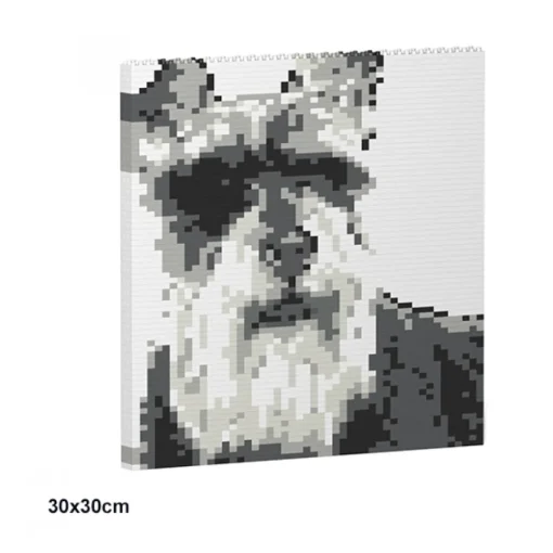 Jekca Games-- Standard Schnauzer Brick Painting 01S - Lego - Sculpture - Construction - 4D - Brick Animals - Toys - Avvenice