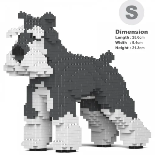 Jekca Games-- Standard Schnauzer 01S-M01 - Lego - Sculpture - Construction - 4D - Brick Animals - Toys - Avvenice