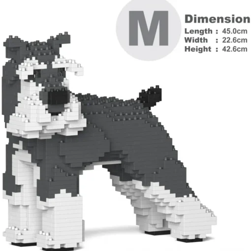 Jekca Games-- Standard Schnauzer 02-M01 - Big - Lego - Sculpture - Construction - 4D - Brick Animals - Toys - Avvenice