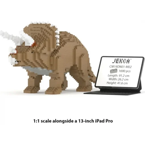 Jekca Games-- Triceratops 01-M02 - Big - Lego - Sculpture - Construction - 4D - Brick Animals - Toys - Avvenice