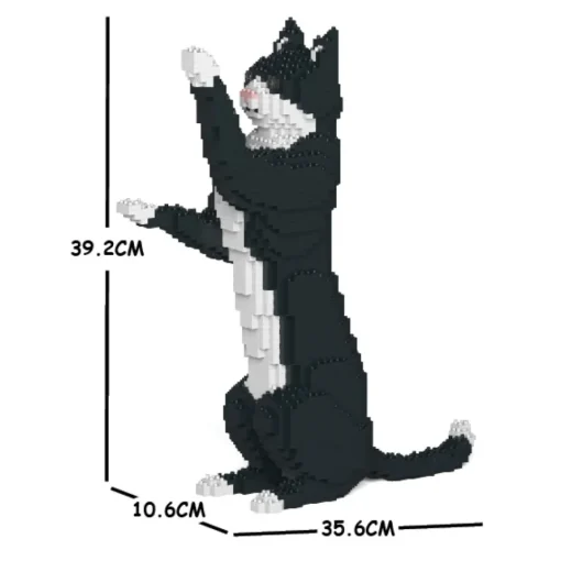 Jekca Games-- Tuxedo Cat 05S - Lego - Sculpture - Construction - 4D - Brick Animals - Toys - Avvenice