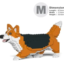 Jekca Games-- Welsh Corgi 04-M02 - Big - Lego - Sculpture - Construction - 4D - Brick Animals - Toys - Avvenice