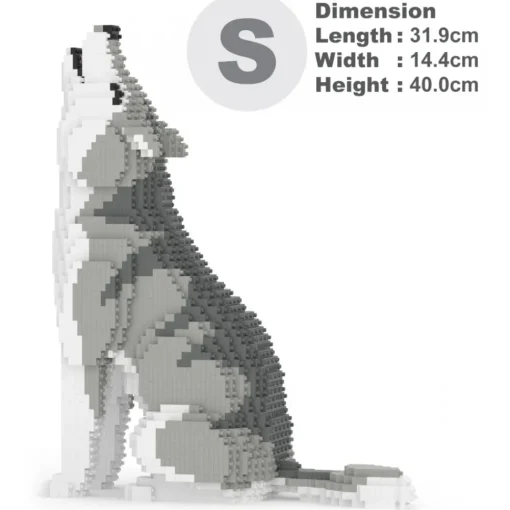 Jekca Games-- Wolf 01 - Lego - Sculpture - Construction - 4D - Brick Animals - Toys - Avvenice