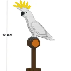 Jekca Games-- Yellow Crested Cockatoo - Parrott - Bird - 01S - Lego - Sculpture - Construction - 4D - Brick Animals - Toys - Avvenice