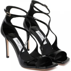 Jimmy Choo Shoes-- Azia Sandals - Black - Exclusive Luxury Collection - Avvenice