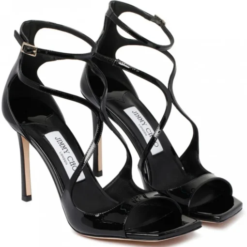 Jimmy Choo Shoes-- Azia Sandals - Black - Exclusive Luxury Collection - Avvenice