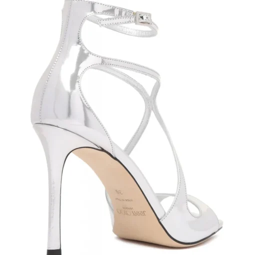 Jimmy Choo Shoes-- Azia Sandals - Silver - Exclusive Luxury Collection - Avvenice
