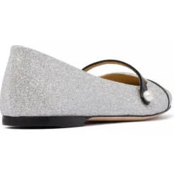 Jimmy Choo Shoes-- Elisa Flats - Black Silver - Exclusive Luxury Collection - Avvenice