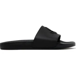 Jimmy Choo Shoes-- Port Monogram Logo Slides - Black - Exclusive Luxury Collection - Avvenice