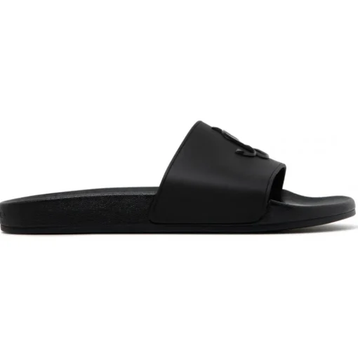 Jimmy Choo Shoes-- Port Monogram Logo Slides - Black - Exclusive Luxury Collection - Avvenice