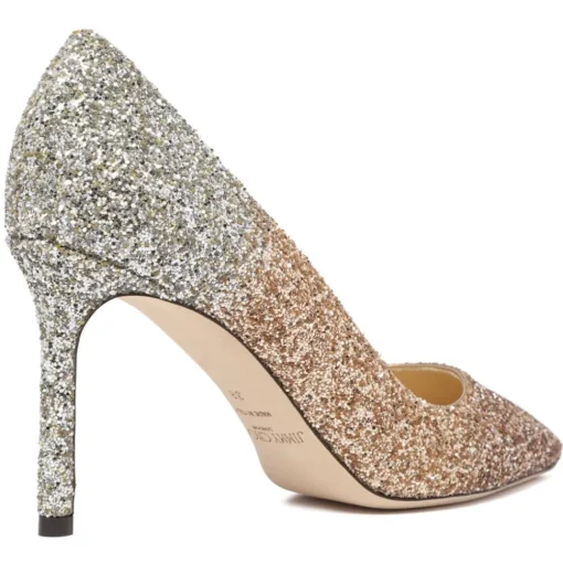 Jimmy Choo Shoes-- Romy 85 Pumps - Silver Gold - Exclusive Luxury Collection - Avvenice