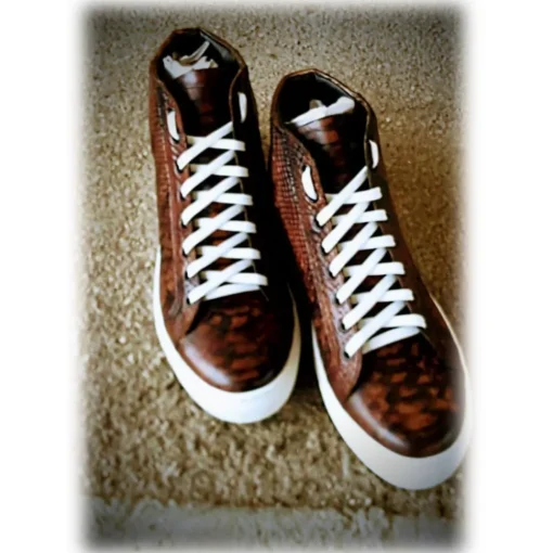 Jovanny Capri Shoes-- Boot Sneakers Shoes - Patina Effect - Handmade in Italy - Leather Shoes - Luxury High Quality - Avvenice